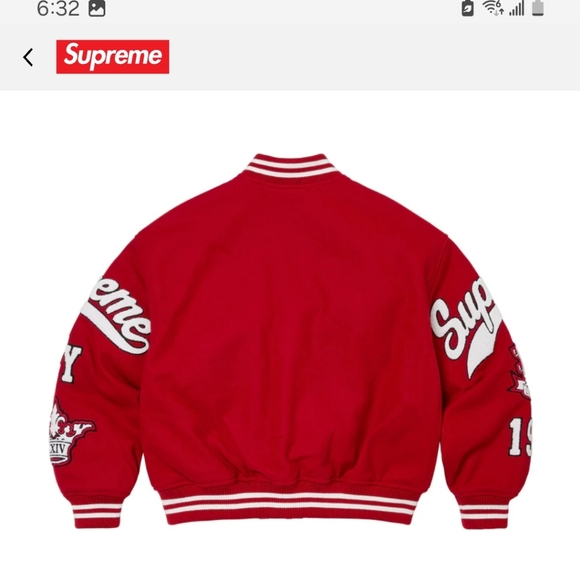 SUPREME RED VARSITY JACKET - Picture 6 of 8